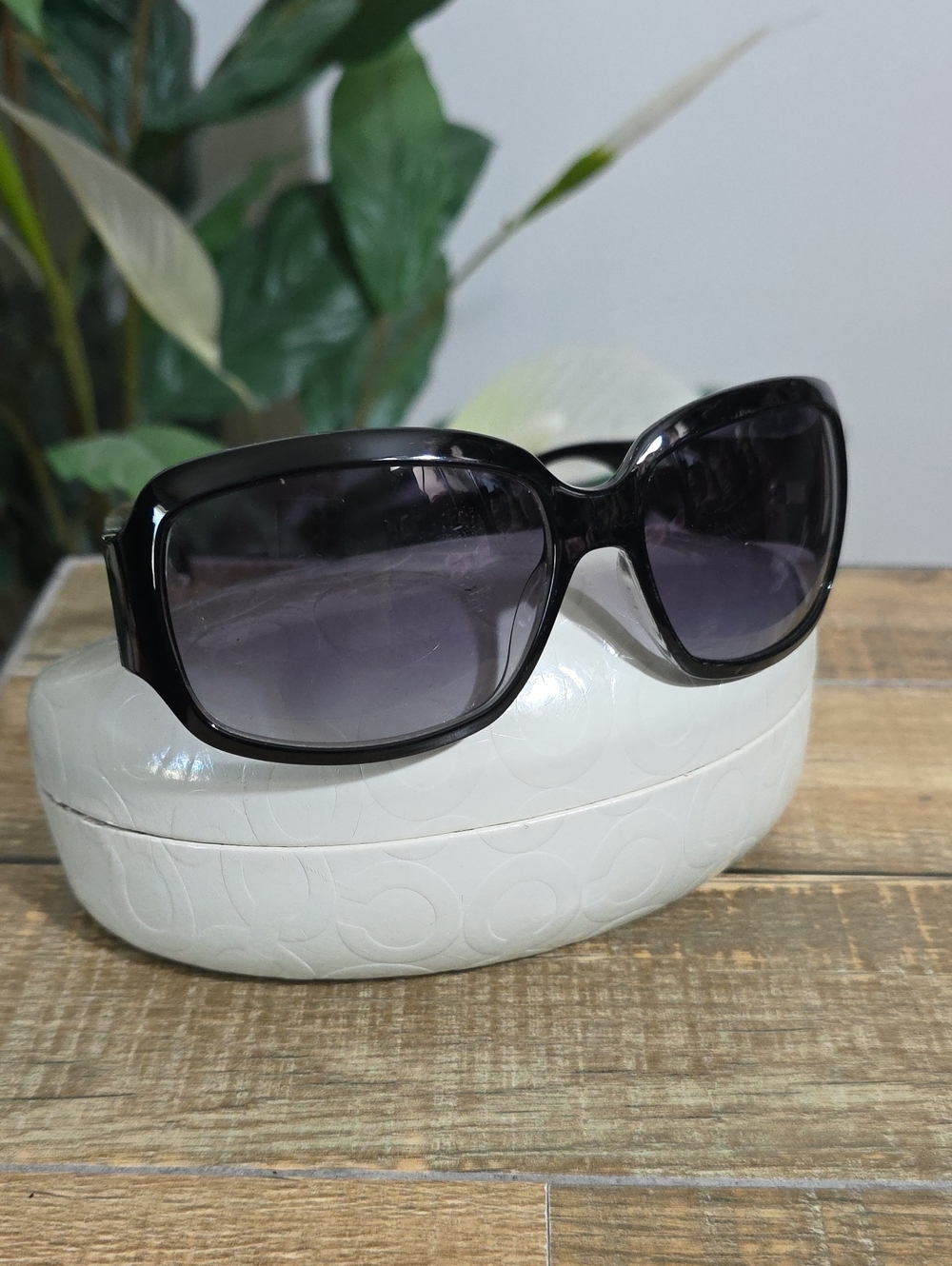 Coach Christiana Women's Black Gradient Lens Sunglasses Case Included